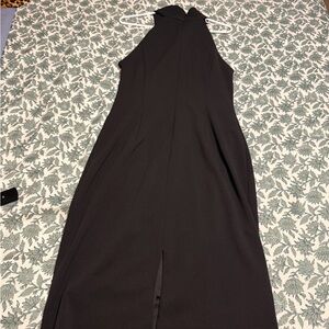 Rachel Zoe Black Backless Halter Maxi Dress
